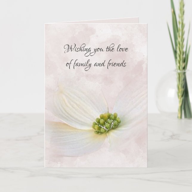 Beileid Cosmos Blume auf Rosa Abstrakt Karte (Vorderseite)