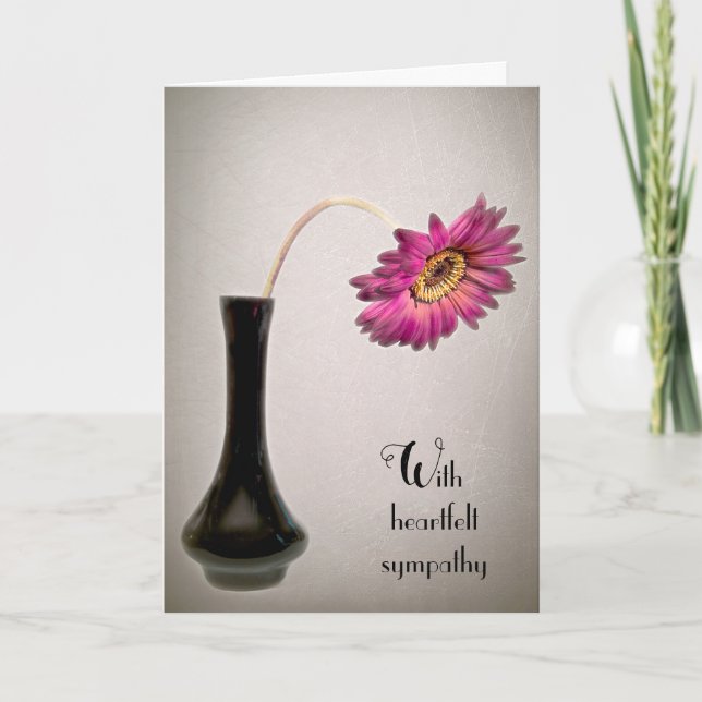 Beileid Daisy in Vase Card Karte (Vorderseite)