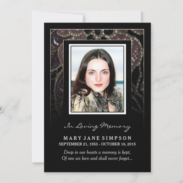 Beileid Danke, dass ihr die Memorial Foto Card für Einladung (Vorderseite)