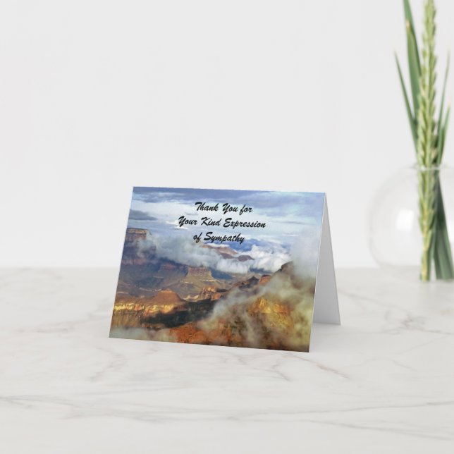 Beileid Danke, Grand Canyon Clouds Hinweis Dankeskarte (Vorderseite)
