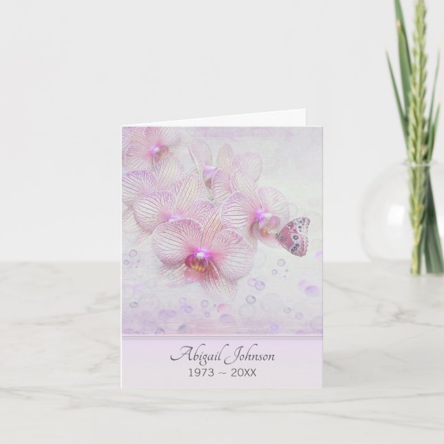 Beileid danke Ihnen, dass Sie auf einer Orchidee S Karte (Vorderseite)