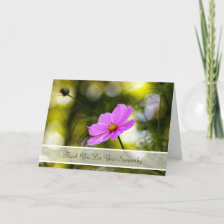 Beileid danken Ihnen Abends-rosa Kosmos-Wildblume Dankeskarte