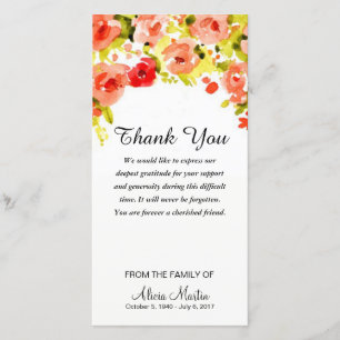 Beileid danken Ihnen Blumen der Dankeskarte