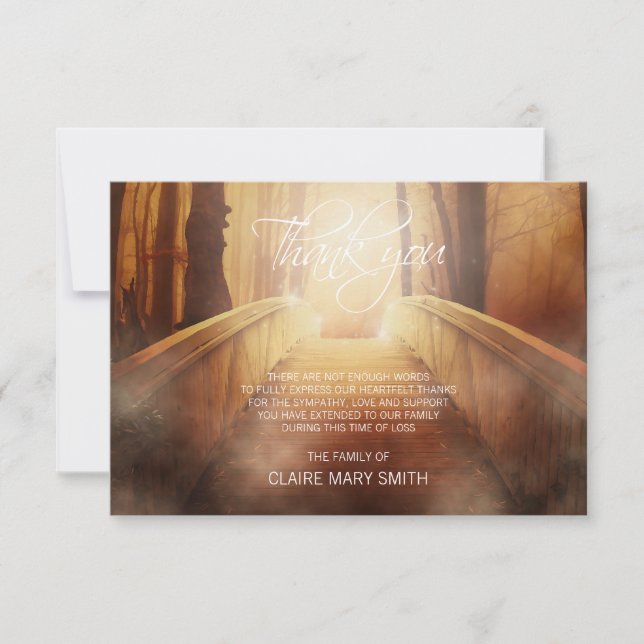 Beileid DANKEN IHNEN die Erinnerungsbrücke, die Dankeskarte (Vorderseite)