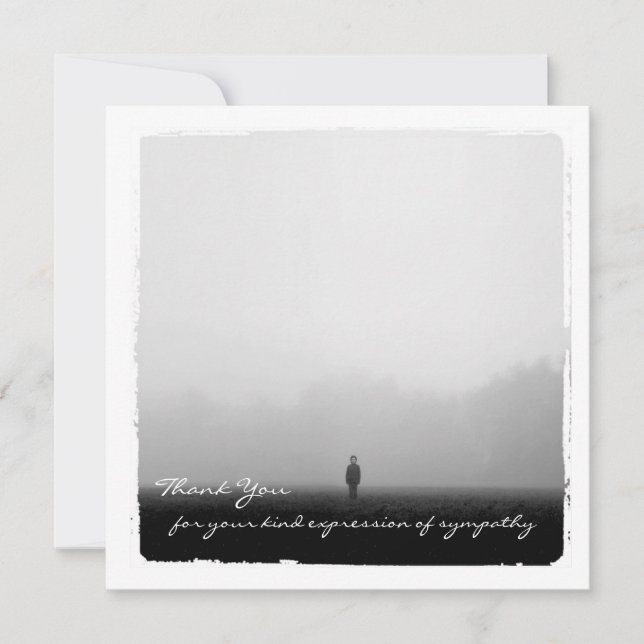 Beileid danken Ihnen flache Foto-Karte Dankeskarte (Vorderseite)