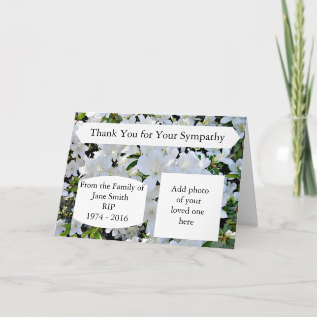 Beileid danken Ihnen kardiert personalisiertes Dankeskarte (Vorderseite)