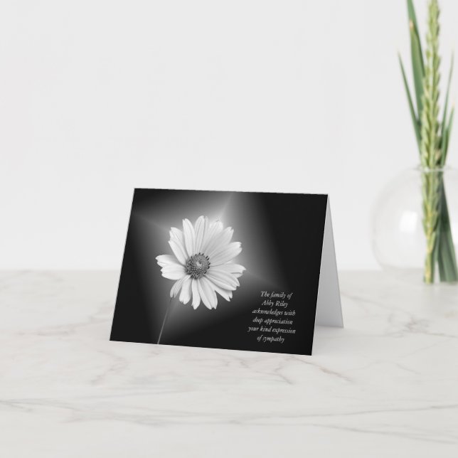 Beileid danken Ihnen von der Familie Dankeskarte (Vorderseite)