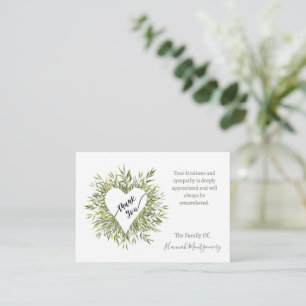 Beileid-Dankerkarte für Frame Heart Willow Branche Mitteilungskarte