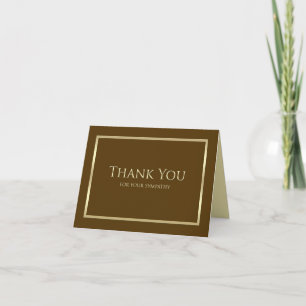 Beileid Dankeschön Note Card - Klassisch braun Dankeskarte
