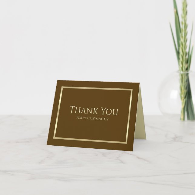 Beileid Dankeschön Note Card - Klassisch braun Dankeskarte (Vorderseite)
