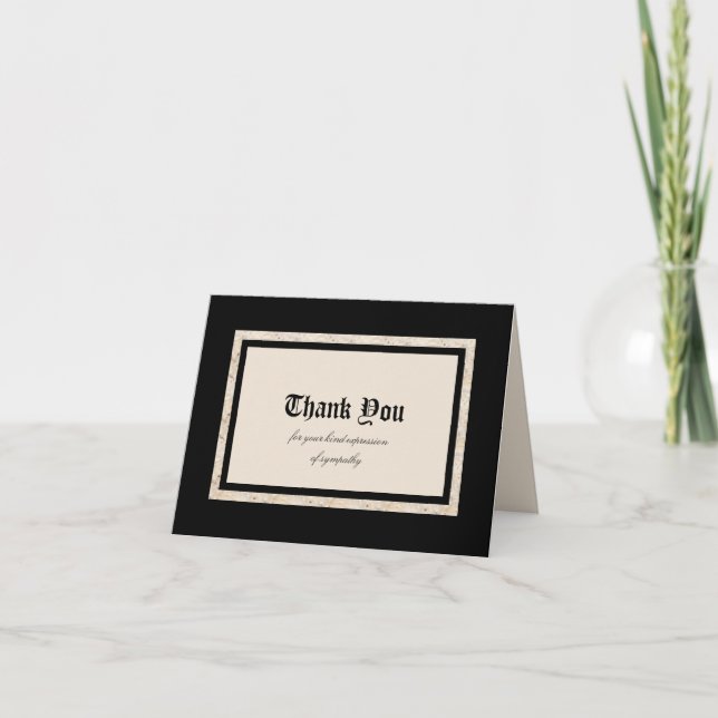 Beileid Dankeschön Note Card — Klassisches Design Dankeskarte (Vorderseite)