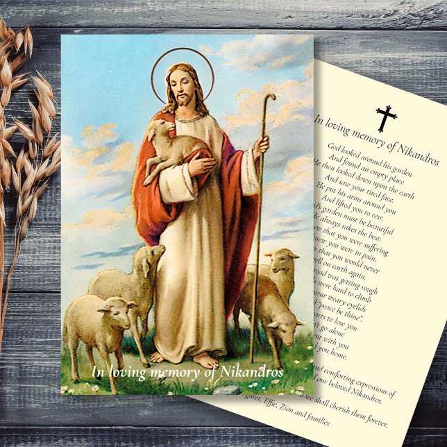 Beileid der Gebetskarten Danke, guter Hirte Karte (Catholic Prayer Cards for a funeral. Funeral keepsake, Mass Card, Holy Card)