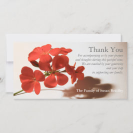 Beileid der Pelargonie-1 danken Ihnen Foto-Karte Dankeskarte