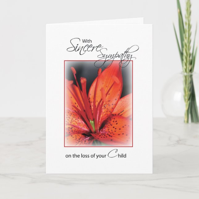 Beileid der roten Blume Karte (Vorderseite)