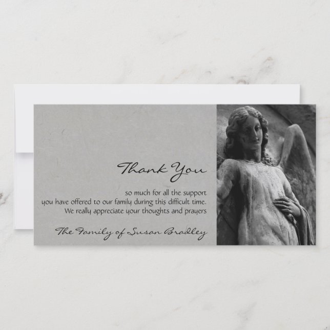 Beileid des Engels-2 danken Ihnen Foto-Karte Dankeskarte (Vorderseite)