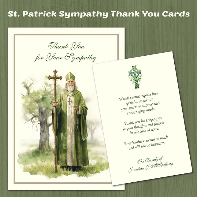 Beileid des katholischen Beileids Dankeskarte (Traditional St. Patrick Sympathy Thank You Cards )