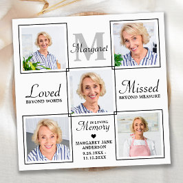 Beileid Elegante Foto Collage Gedenkfeier Beerdigu Dankeskarte