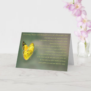 Beileid Erinnerung Butterfly Spirituell Karte