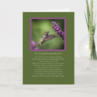 Beileid Erinnerungsgedicht mit Hummingbird