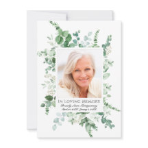 Beileid Eukalyptus Greenery Custom Foto Memorial