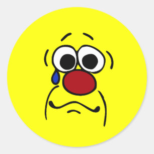 Beileid Face Grumpey Runder Aufkleber