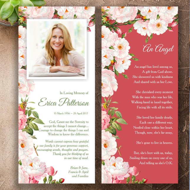 Beileid Foto Beerdigung Danke, dass Sie Karten Blü (Heavenly Blossoms Sympathy Memorial Photo Funeral Thank You Card)