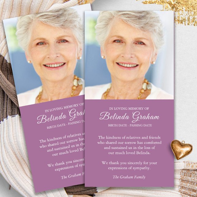 Beileid Foto Mulberry Beerdigung Danke Karten (funeral thank you cards, bereavement, elegant, simple, celebration of life, sympathy card)