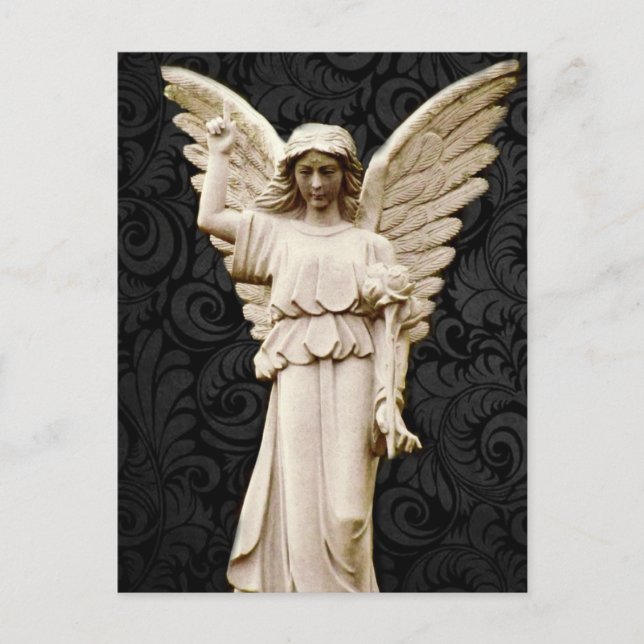 Beileid-Friedhof-Gedenkstätte Kummer Gothic Angel Postkarte (Vorderseite)