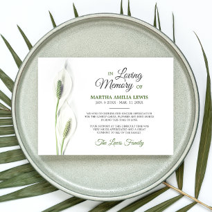 Beileid Funeral Calla Lily Blume Danke