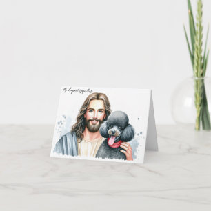 Beileid für den Hund Loss Jesus mit Poodle Karte