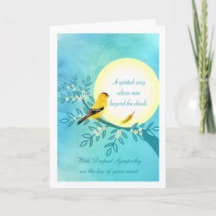 Beileid für den Verlust der Tante, Goldfinch-Vogel Karte