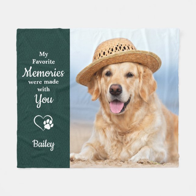 Beileid für Hunde-Memorial-Geschenk Personalisiert Fleecedecke (Vorderseite (Horizontal))