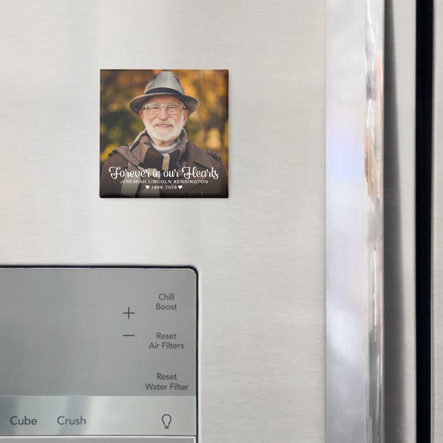 Beileid für immer in unserem Herz-Foto Magnet (In Situ (Kühlschrank))