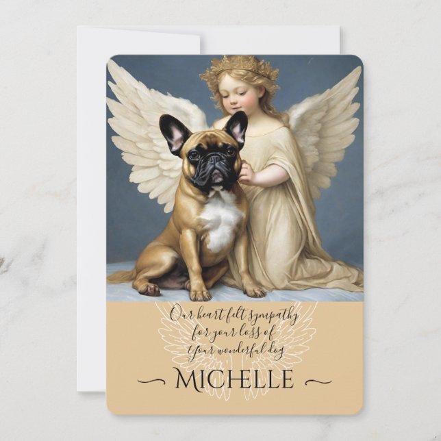 Beileid für Loss French Bulldog Angel Art Einladung (Vorderseite)