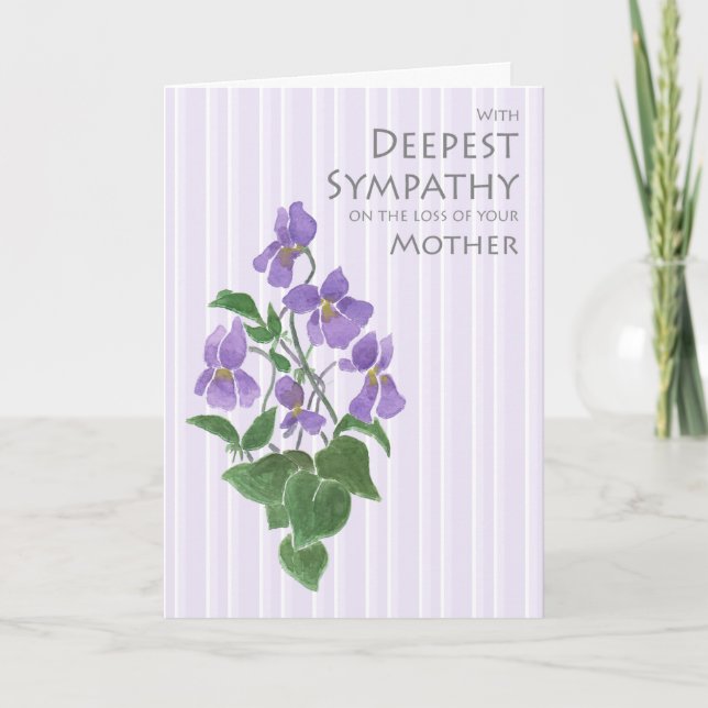 Beileid für Mutterleib mit Violetkarte Karte (Vorderseite)