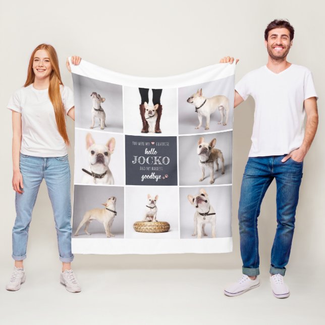 Beileid für Pet-Memorial-Zitat Achtung der FotoCol Fleecedecke (Beispiel)