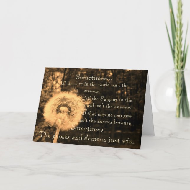 Beileid für Selbstmordverlust Karte (Vorderseite)