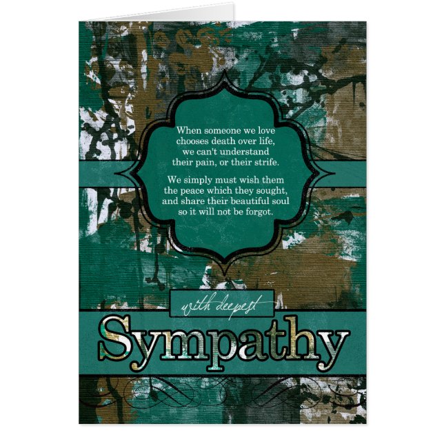 Beileid für Überlebende eines Selbstmords (Vorne)