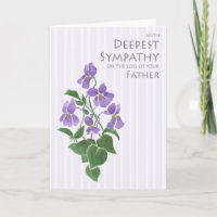 Beileid für Vaterverlust mit Violetskarte