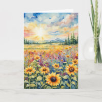 Beileid für Wildblume und Sonnenblumen