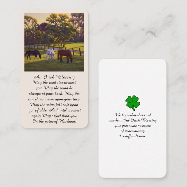 Beileid-Gedenkkarte segnen Visitenkarte (Vorne/Hinten)