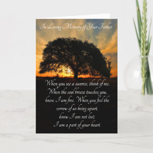 Beileid-Gedenkstätte für Vater Vater mit Oak Tree  Karte