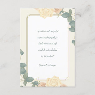 Beileid Gelbe Rosen Danke, Karte