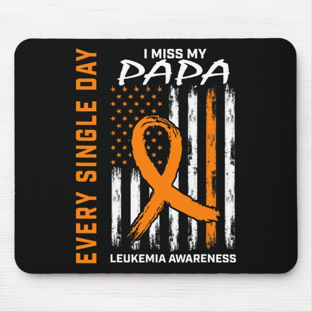 Beileid Geschenke Verlust Papa Orange Leukemia Awa Mousepad (Vorne)