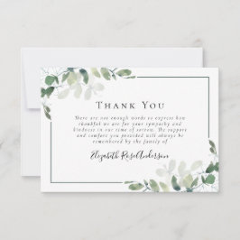 Beileid Greenery Eucalyptus Funeral Dankeskarte