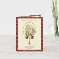 Beileid Heilige Familienschrift Rosary Rose