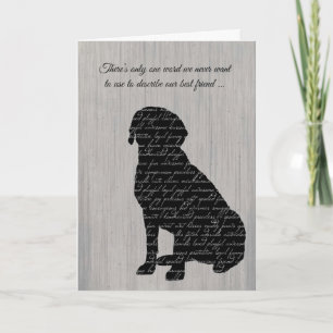 Beileid, Hundefall, Word Collage Karte