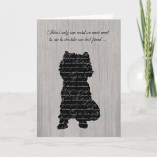 Beileid, Hundeverlust, Spielzeugzucht, Word Collag Karte