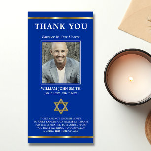 Beileid Jewish Star David DANK YOU   FOTO Dankeskarte