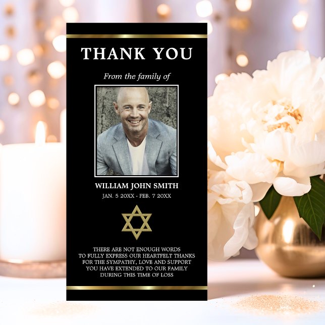 Beileid Jewish Star David DANK YOU | FOTO Dankeskarte (Sympathy Jewish Star of David THANK YOU  PHOTO)